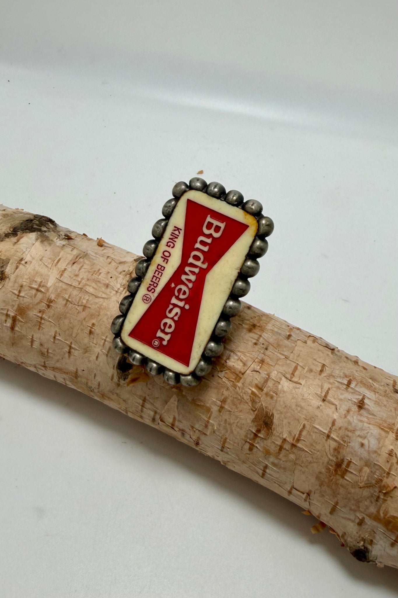 Domino Budweiser Metal Rings - ivyandlavyboutique Art by Amy