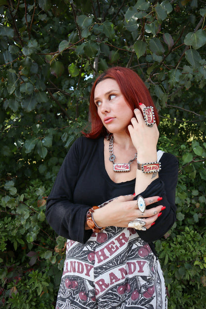Domino Coke Necklace - ivyandlavyboutique Art by Amy