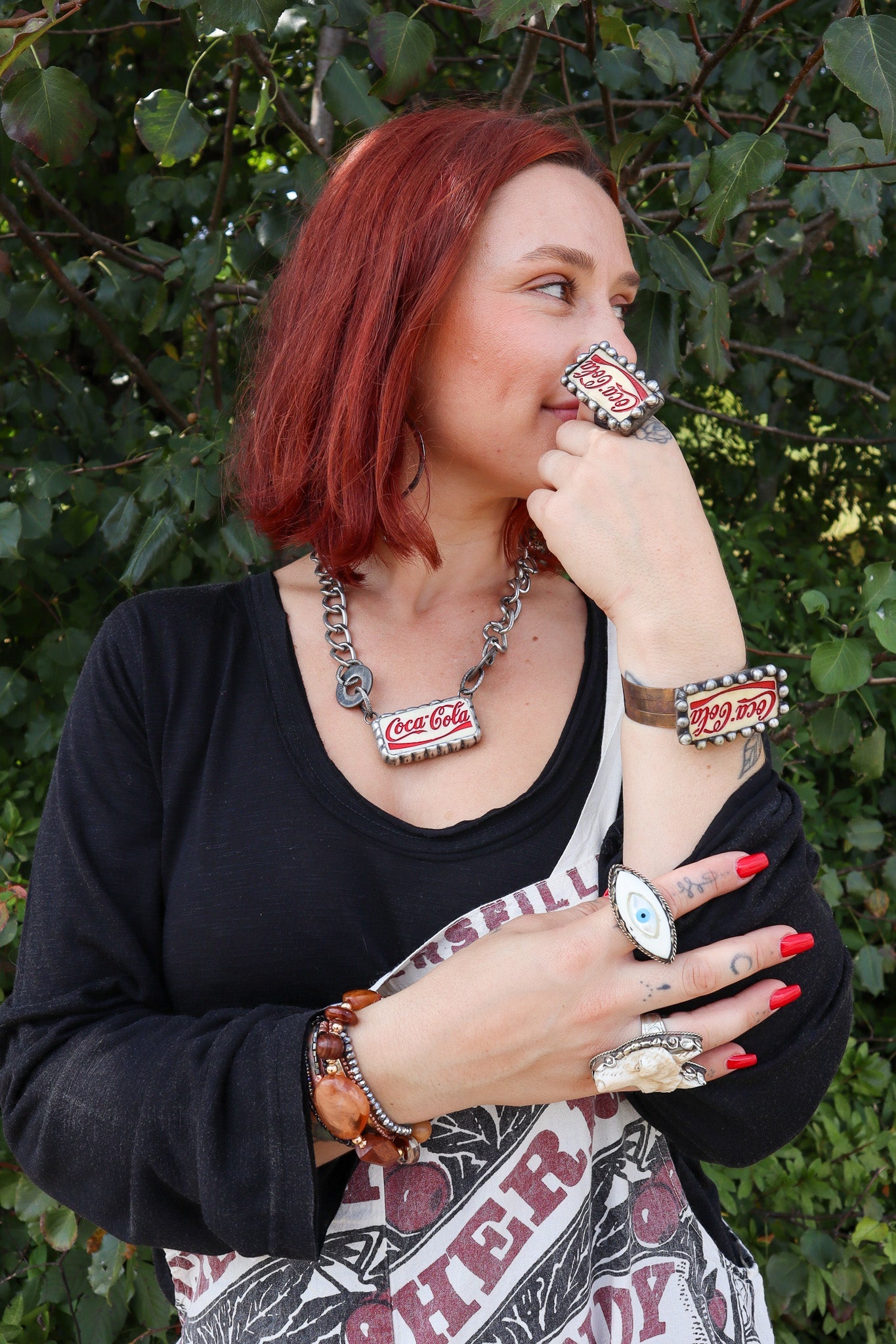 Domino Coke Necklace - ivyandlavyboutique Art by Amy