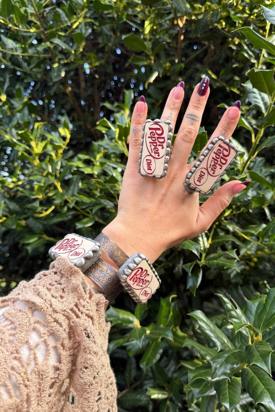 Domino Diet Dr.Pepper Ring - ivyandlavyboutique Art by Amy