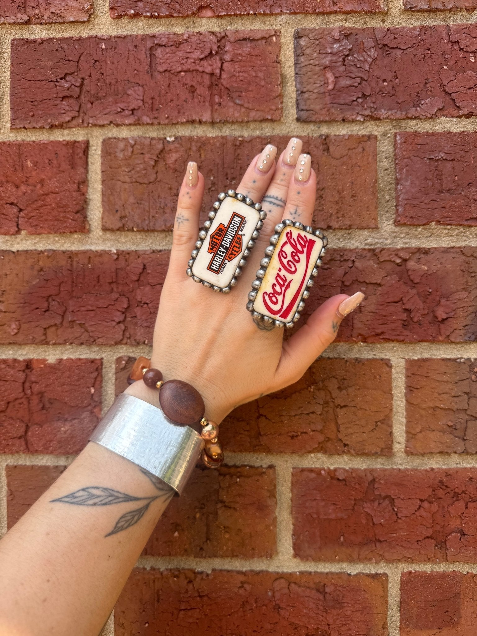 Domino Metal Rings - ivyandlavyboutique Art by Amy