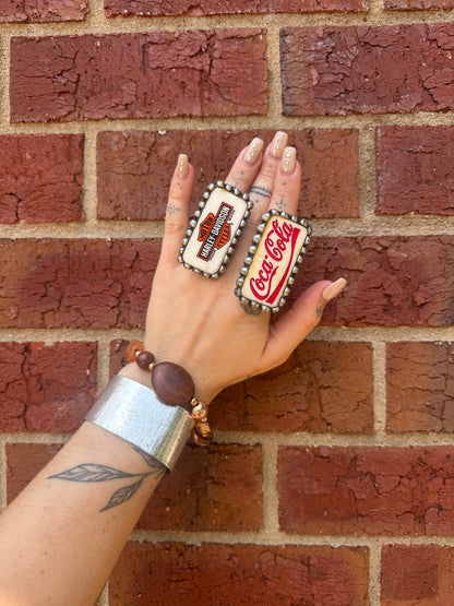 Domino Metal Rings - ivyandlavyboutique Art by Amy
