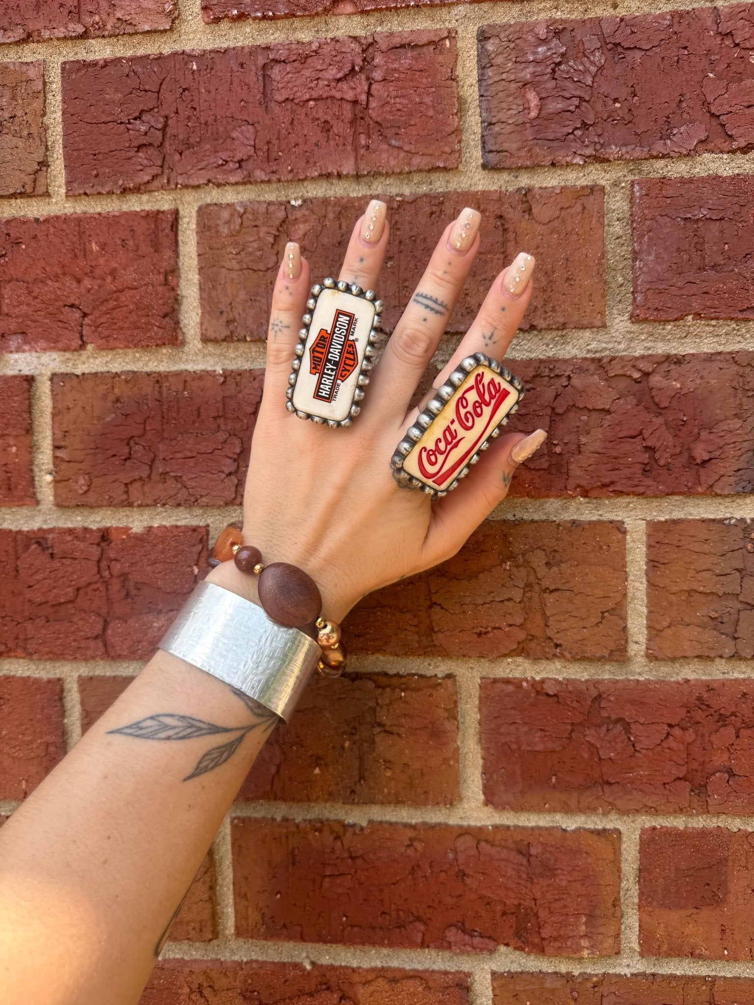 Domino Metal Rings - ivyandlavyboutique Art by Amy