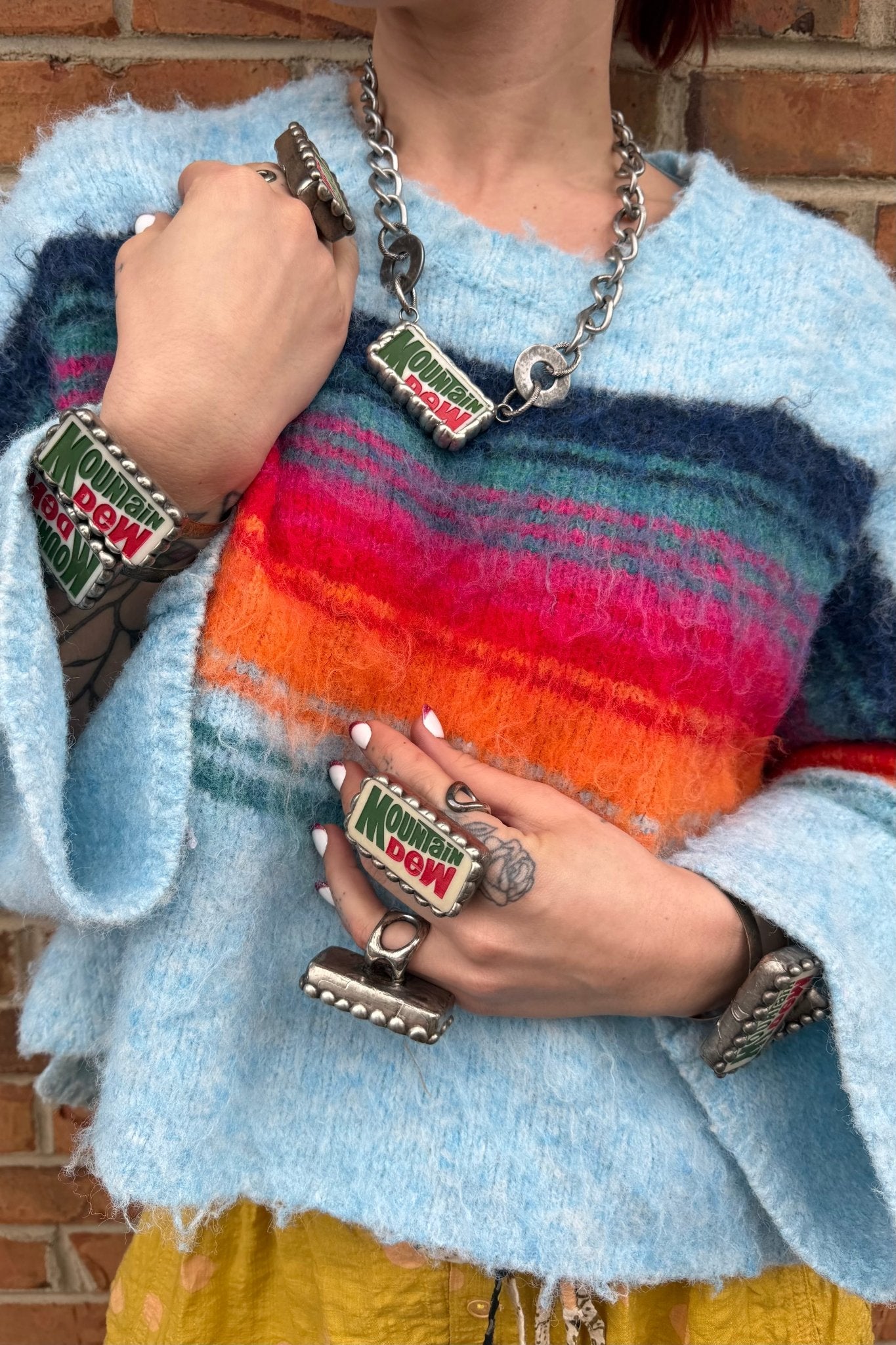 Domino Mountain Dew Metal Cuff - ivyandlavyboutique Art by Amy