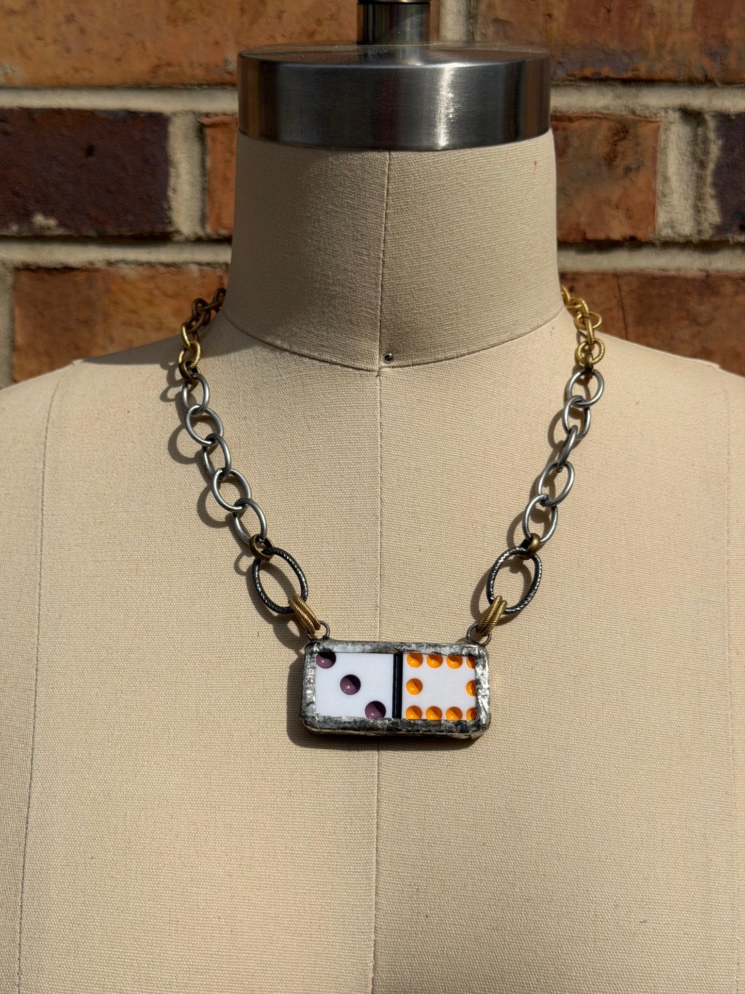 Domino Necklace - Plain Back Gold Stainless - ivyandlavyboutique ivyandlavyboutique