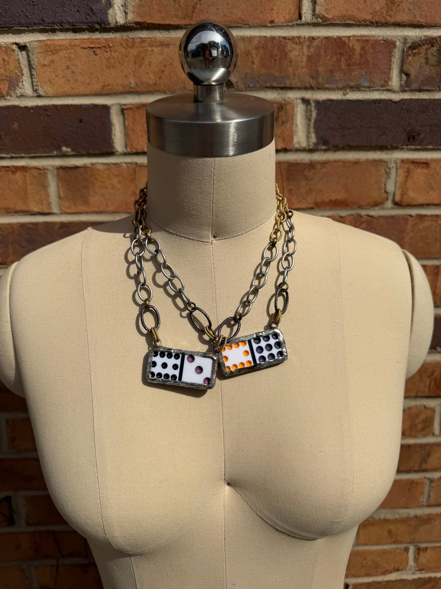 Domino Necklace - Plain Back Gold Stainless - ivyandlavyboutique ivyandlavyboutique