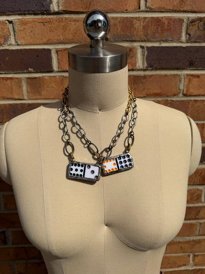 Domino Necklace - Plain Back Gold Stainless - ivyandlavyboutique ivyandlavyboutique