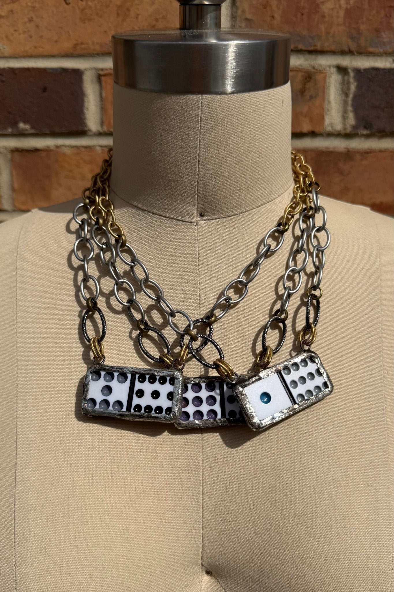 Domino Necklace - Plain Back Gold Stainless - ivyandlavyboutique ivyandlavyboutique