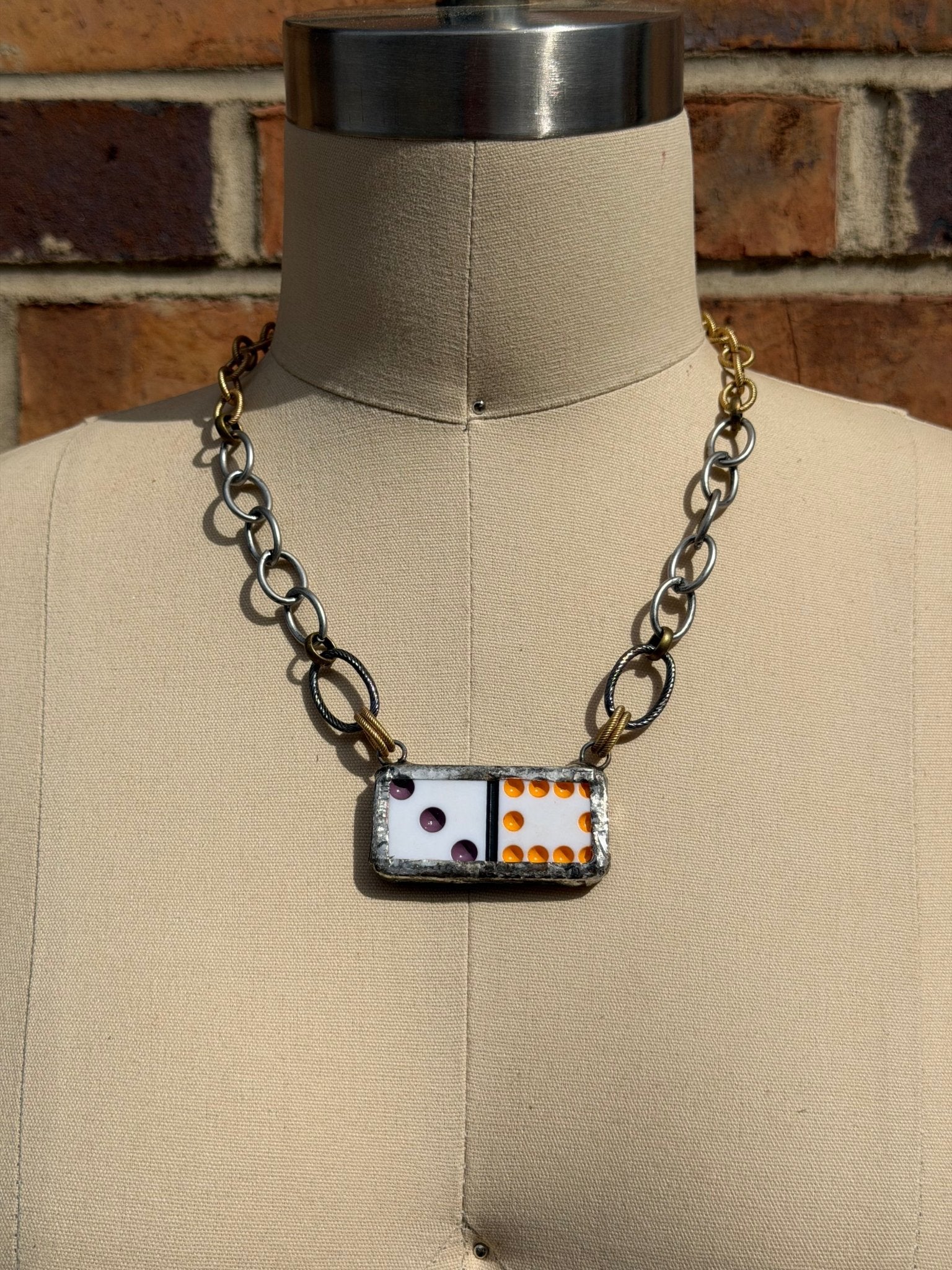 Domino Necklace - Plain Back Gold Stainless - ivyandlavyboutique ivyandlavyboutique