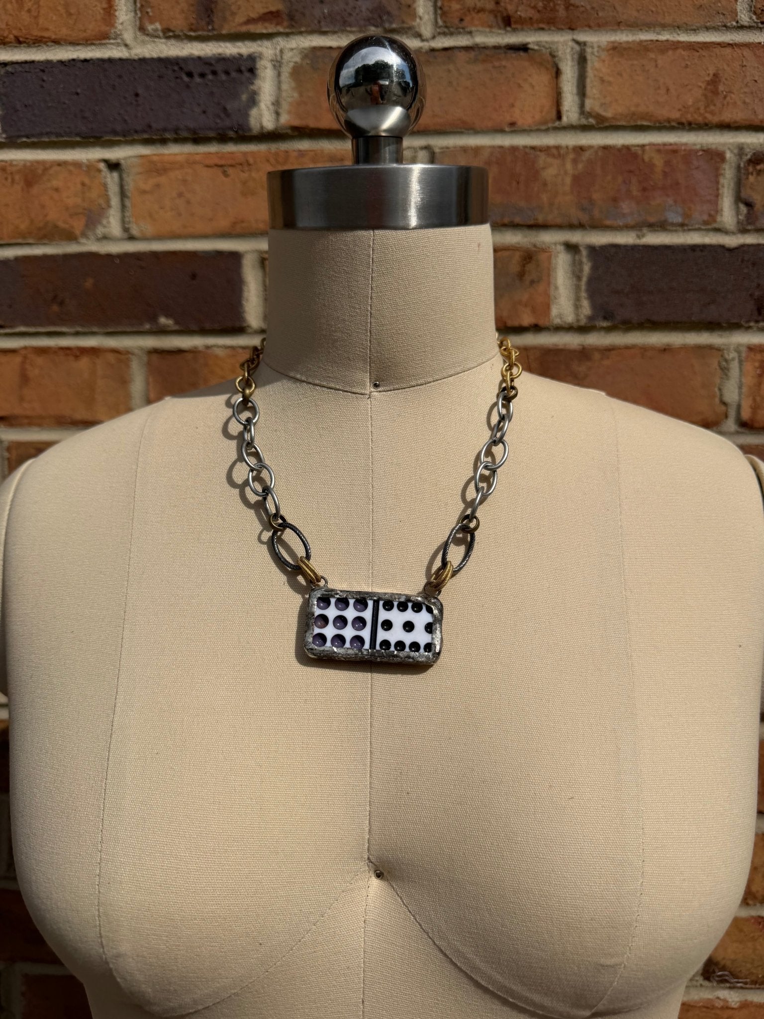 Domino Necklace - Plain Back Gold Stainless - ivyandlavyboutique ivyandlavyboutique