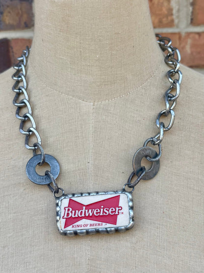 Dominos Budweiser Necklace - ivyandlavyboutique ivyandlavyboutique