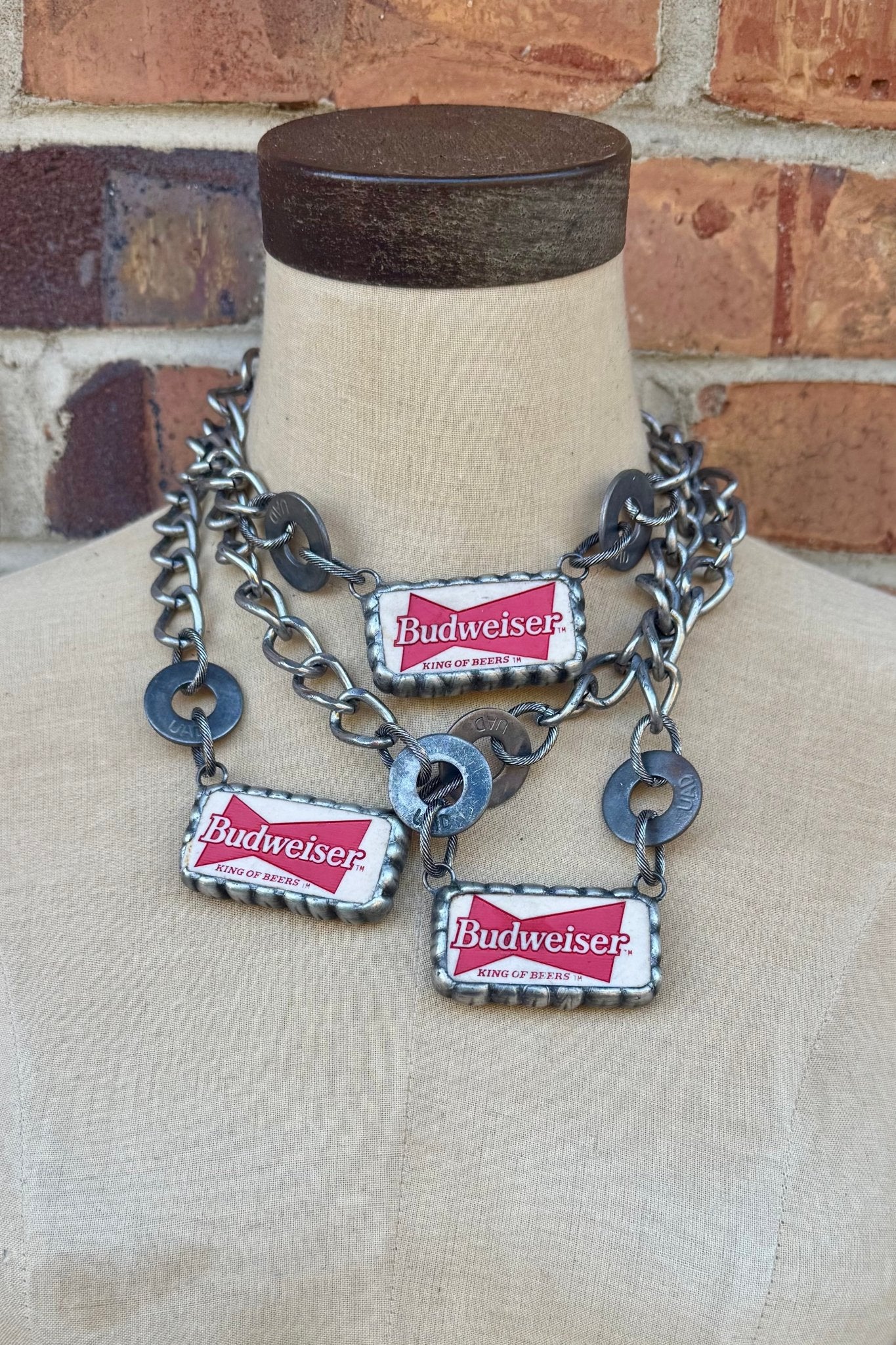 Dominos Budweiser Necklace - ivyandlavyboutique ivyandlavyboutique