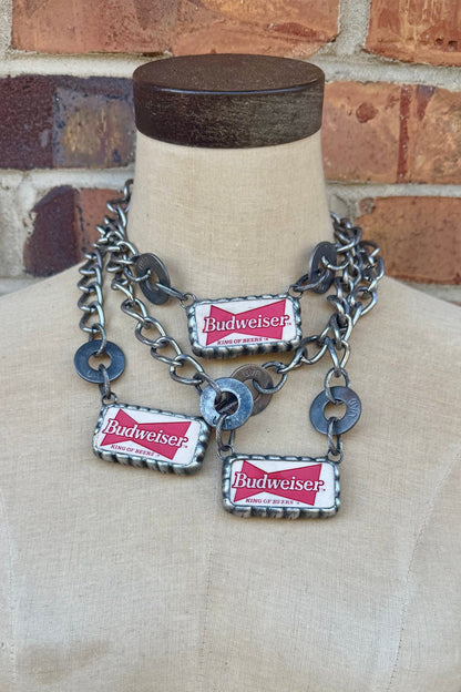 Dominos Budweiser Necklace - ivyandlavyboutique ivyandlavyboutique