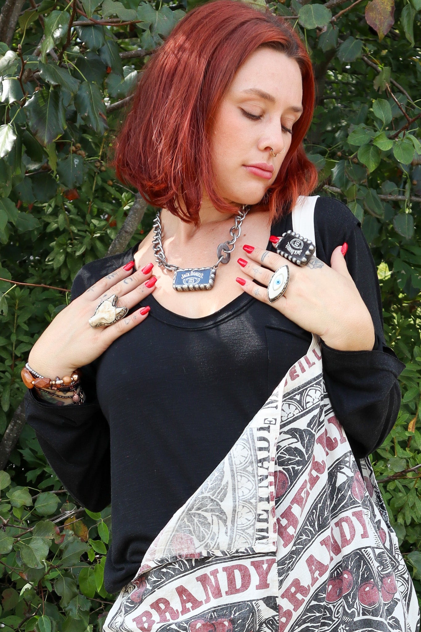 Dominos Jack Daniel’s Necklace - ivyandlavyboutique Art by Amy