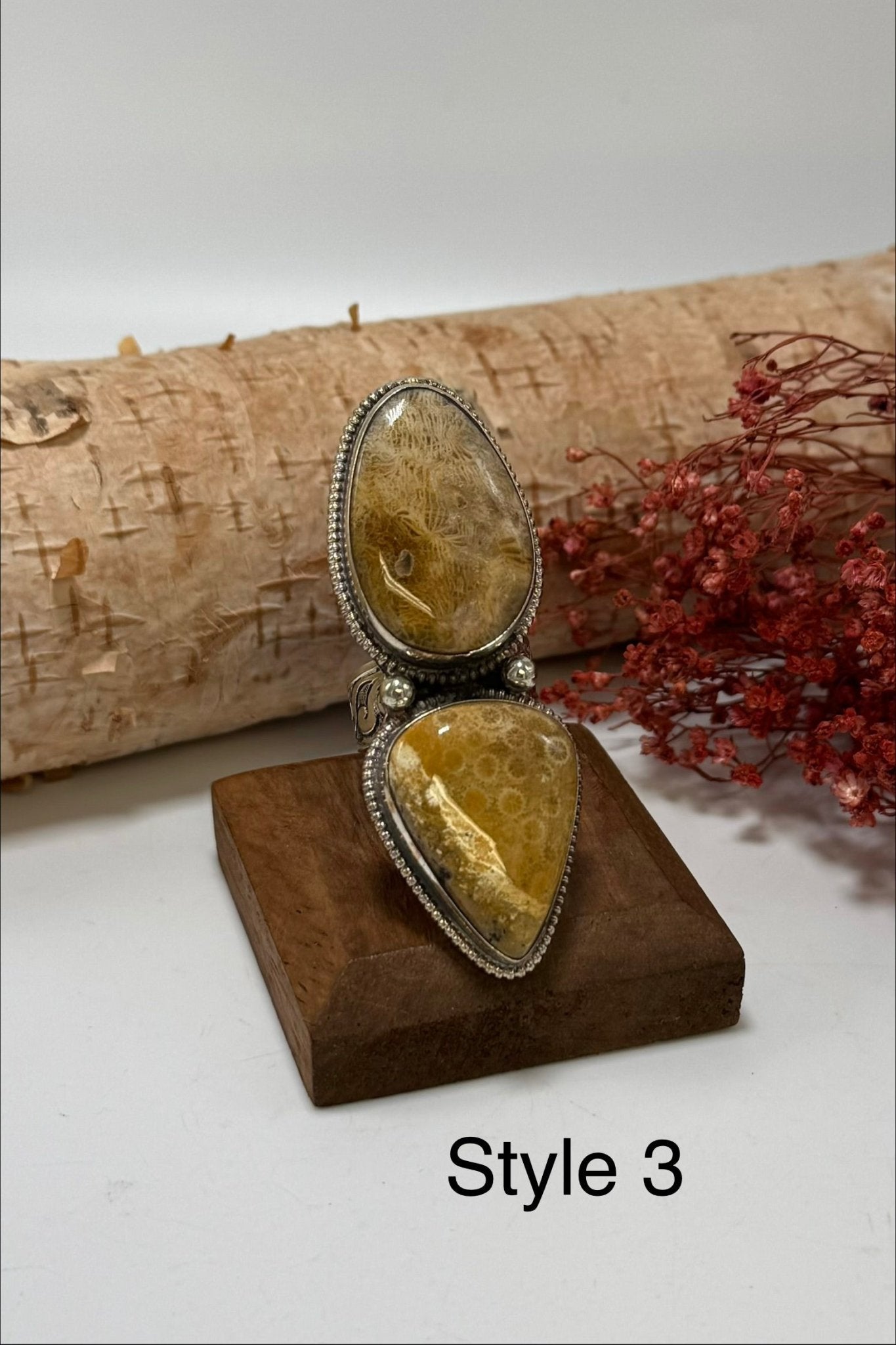 Double Fossil Ring - ivyandlavyboutique ivyandlavyboutique