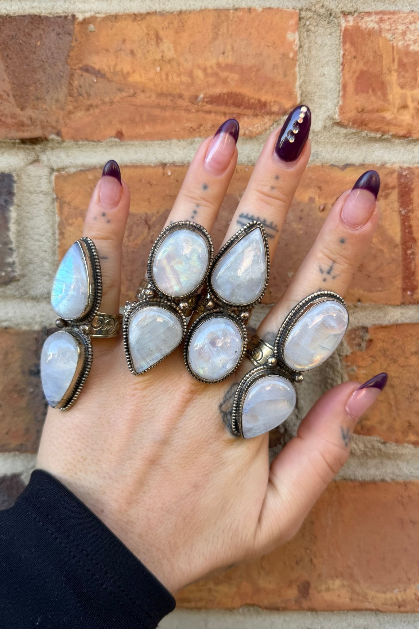 Double Stack Moonstone Ring - ivyandlavyboutique ivyandlavyboutique