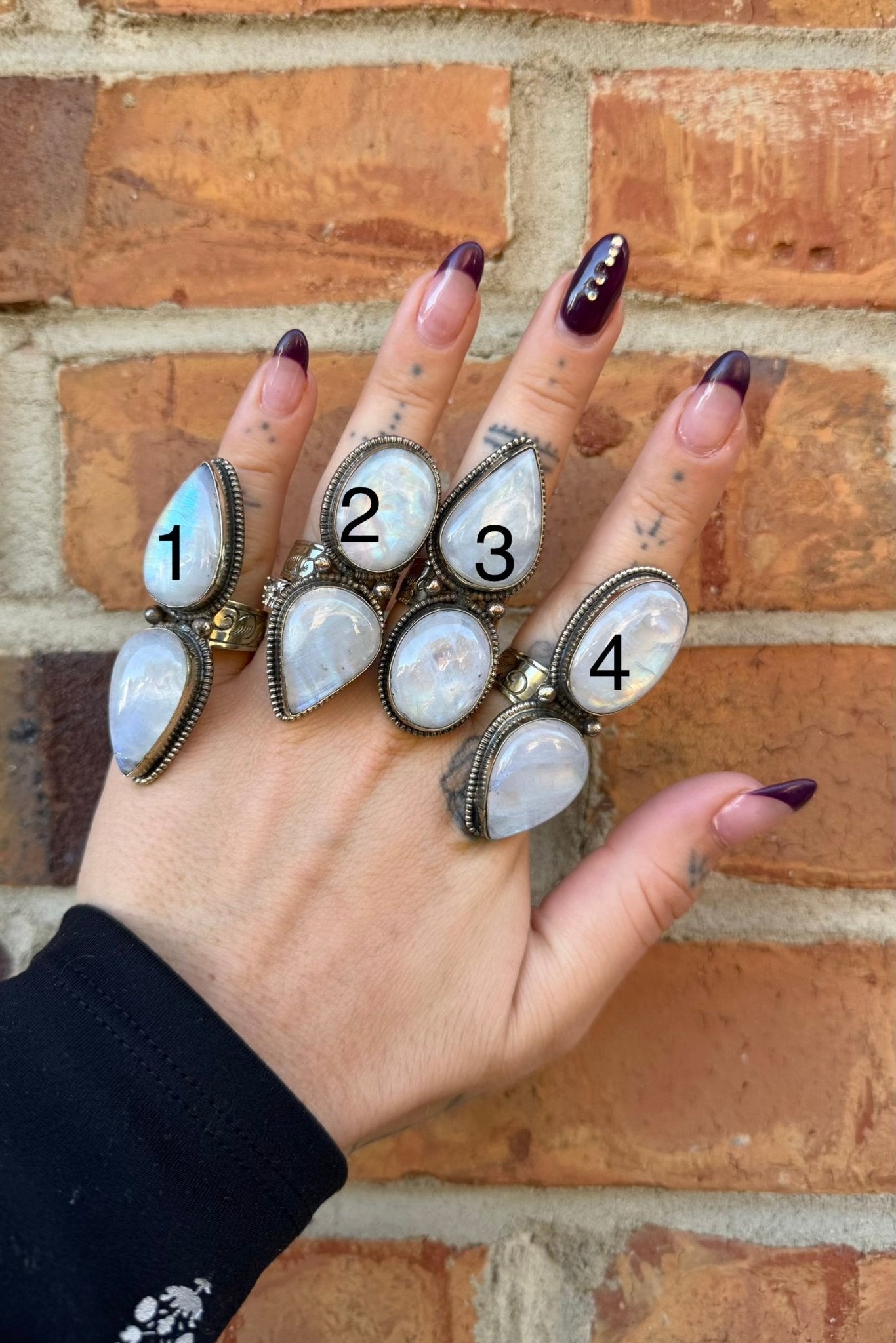 Double Stack Moonstone Ring - ivyandlavyboutique ivyandlavyboutique