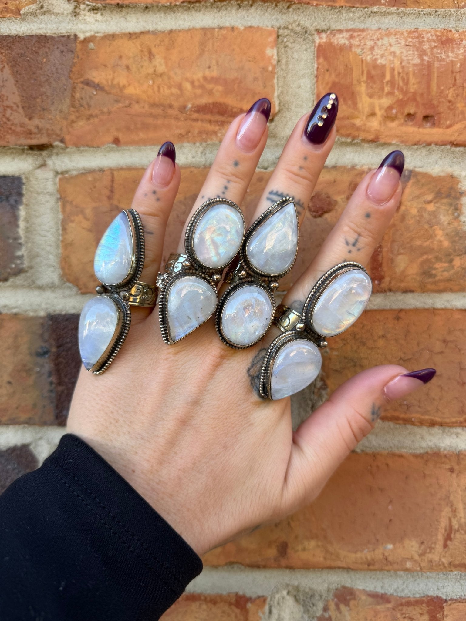Double Stack Moonstone Ring - ivyandlavyboutique ivyandlavyboutique
