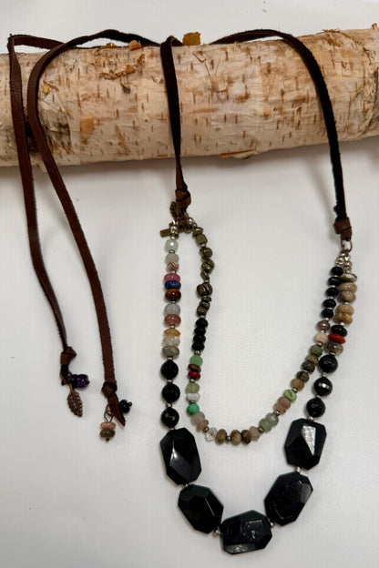 Double Trouble Gemstone Layer Necklace - ivyandlavyboutique ivyandlavyboutique