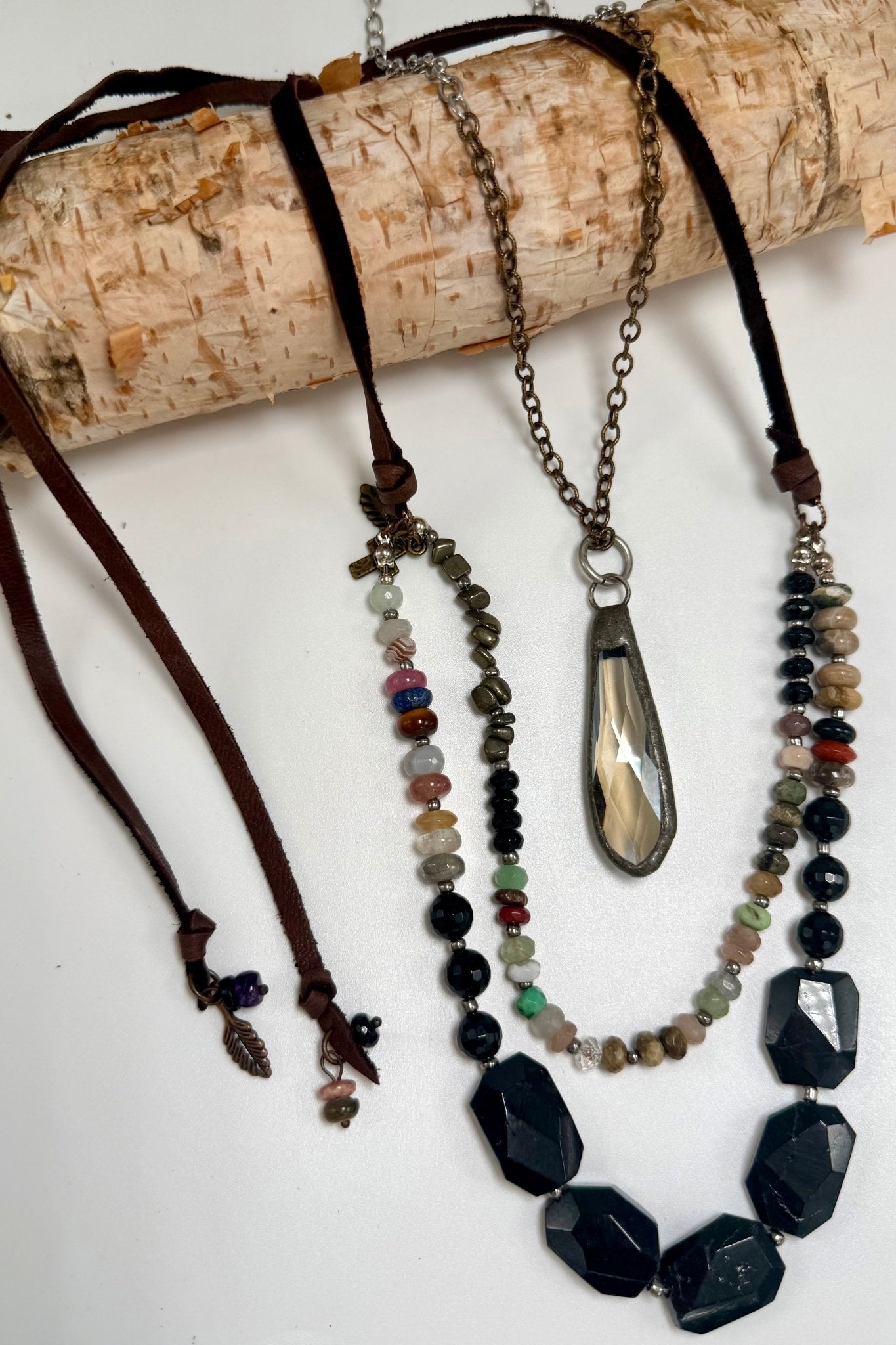 Double Trouble Gemstone Layer Necklace - ivyandlavyboutique ivyandlavyboutique