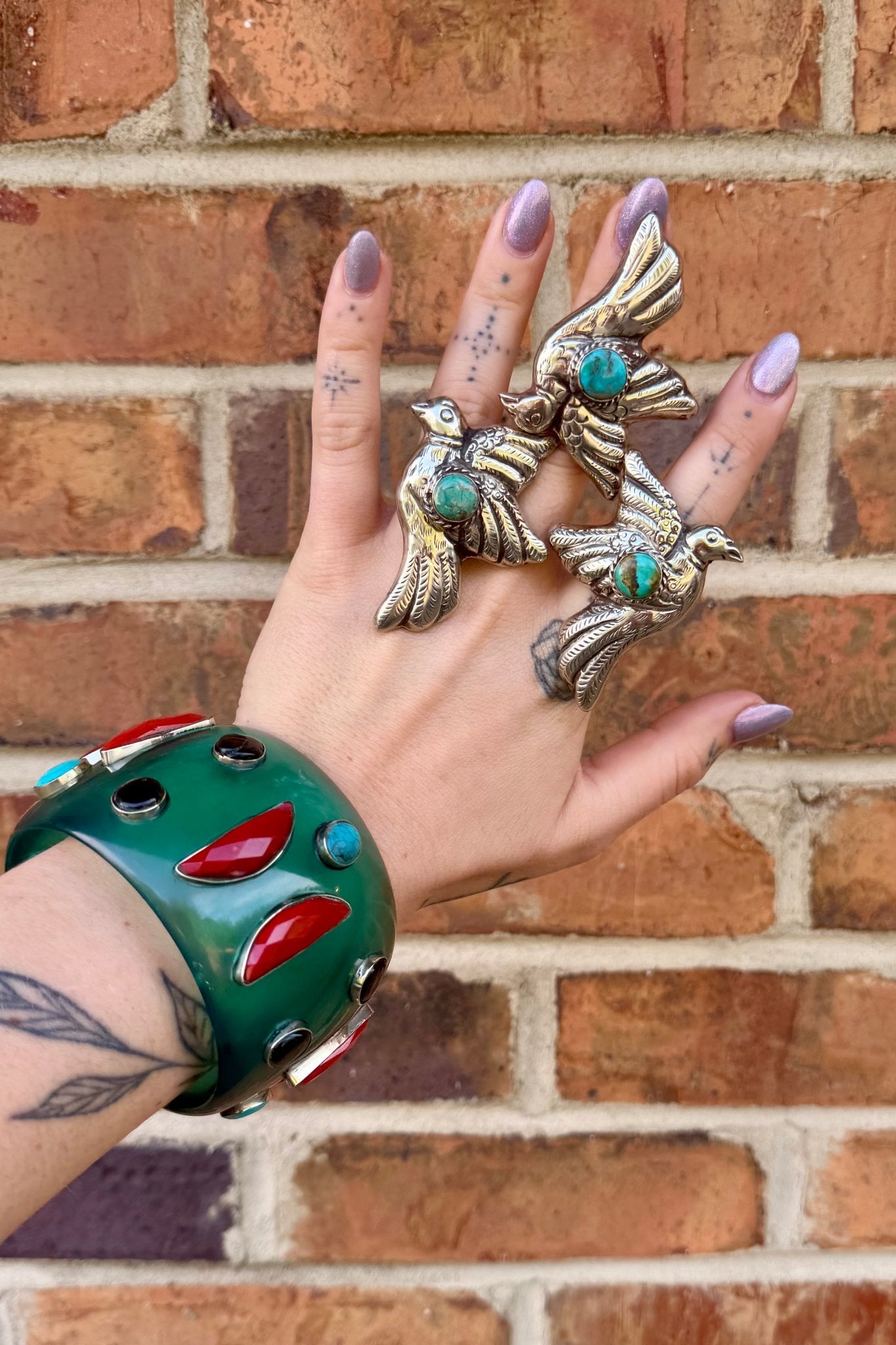 Doves w/ Turquoise Ring - ivyandlavyboutique ivyandlavyboutique