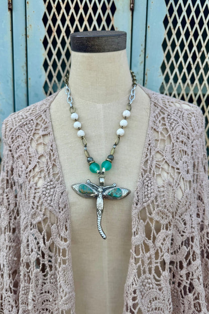 Dragonfly Insect Handmade Necklace - ivyandlavyboutique ivyandlavyboutique