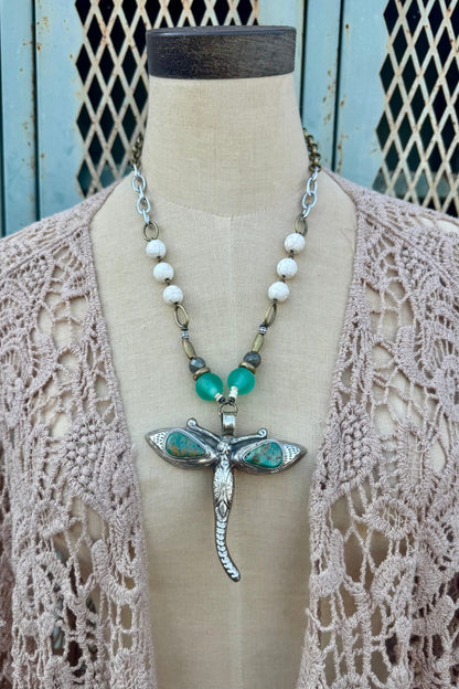 Dragonfly Insect Handmade Necklace - ivyandlavyboutique ivyandlavyboutique