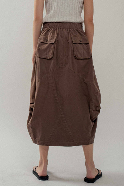 Drawstring Balloon Hem Maxi Skirt - ivyandlavyboutique Fashion Week