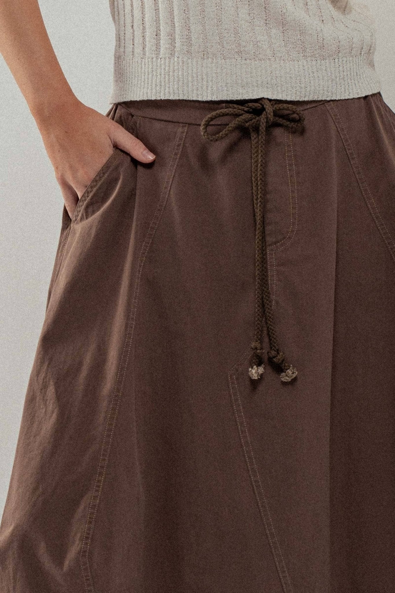 Drawstring Balloon Hem Maxi Skirt - ivyandlavyboutique Fashion Week
