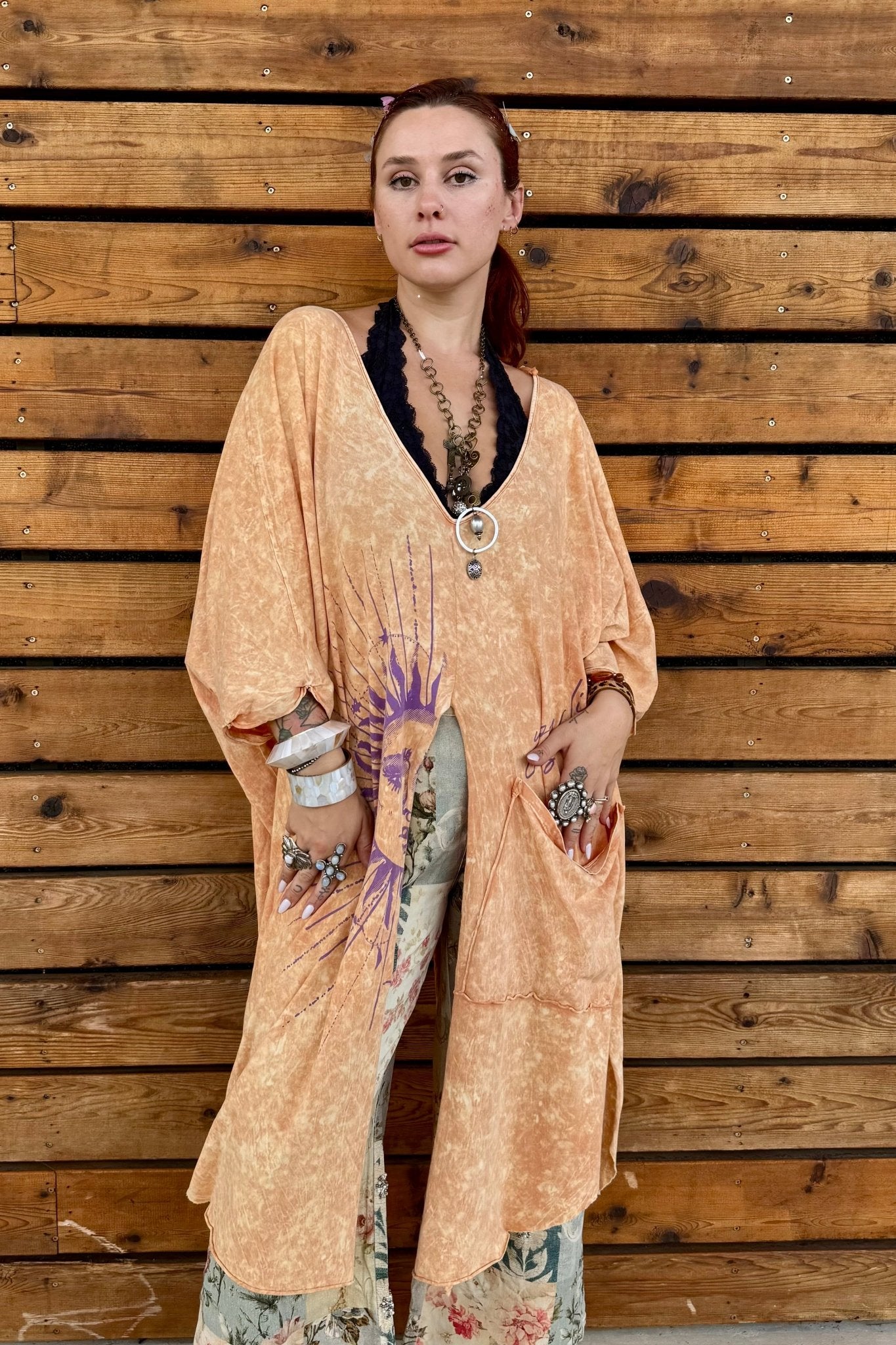 Dream Split Sun Printed Muu Tee - ivyandlavyboutique Kantha Bea
