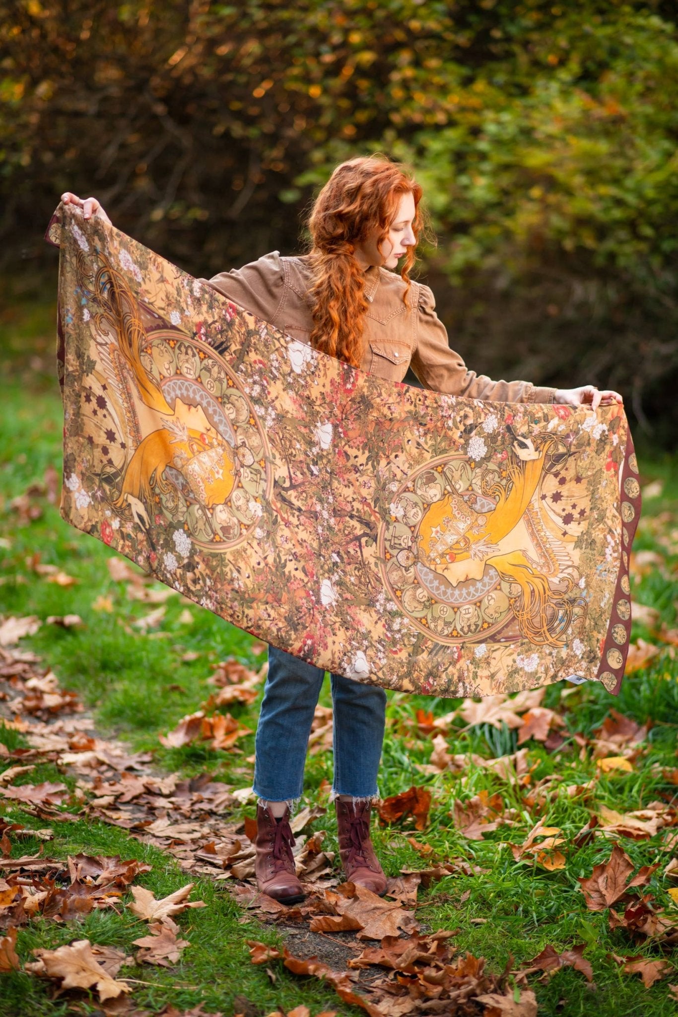 Dream Weaver Bohemian Scarf with Zodiac Signs - ivyandlavyboutique Market of Stars (USA)