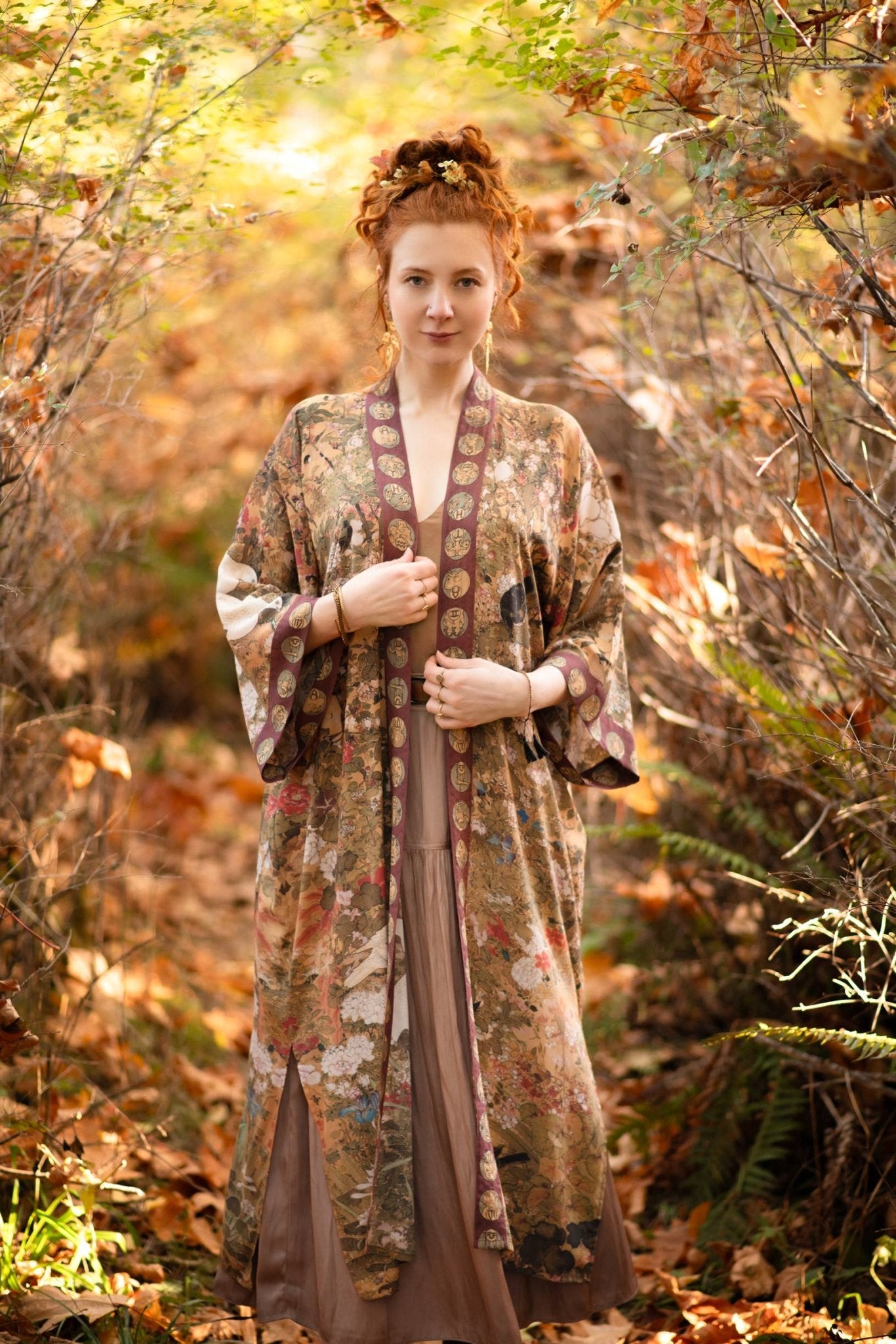 Dream Weaver Opera Duster Kimono Robe w/ Zodiac Signs - ivyandlavyboutique Market of Stars