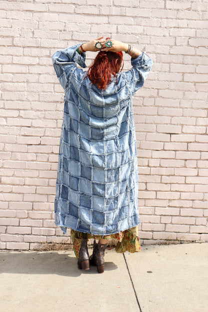 Dreamer Patched Denim Dress/ Duster - ivyandlavyboutique Oli & Hali