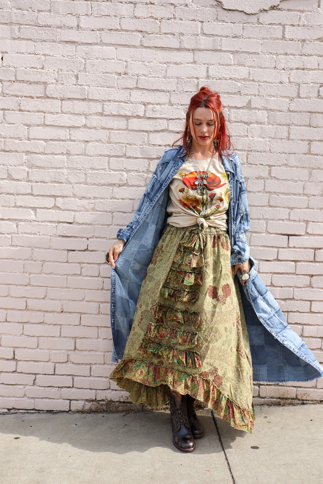 Dreamer Patched Denim Dress/ Duster - ivyandlavyboutique Oli & Hali