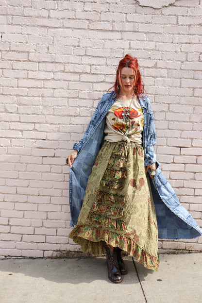 Dreamer Patched Denim Dress/ Duster - ivyandlavyboutique Oli & Hali