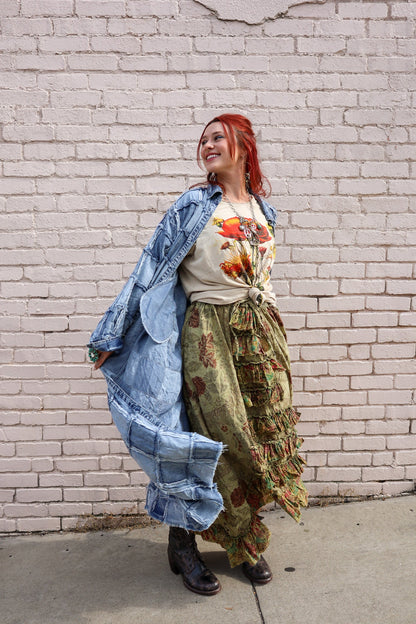 Dreamer Patched Denim Dress/ Duster - ivyandlavyboutique Oli & Hali