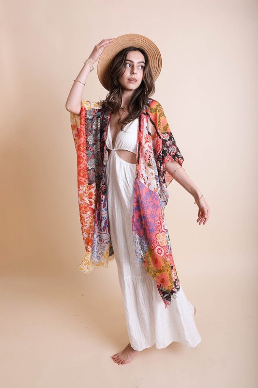 Dripping in Flowers Kimono - ivyandlavyboutique Leto Accessories