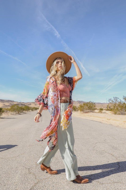 Dripping in Flowers Kimono - ivyandlavyboutique Leto Accessories