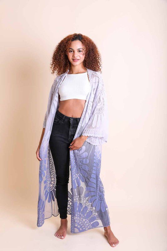 Dripping in Ombre Bohemian Lace Kimono - ivyandlavyboutique Leto Accessories