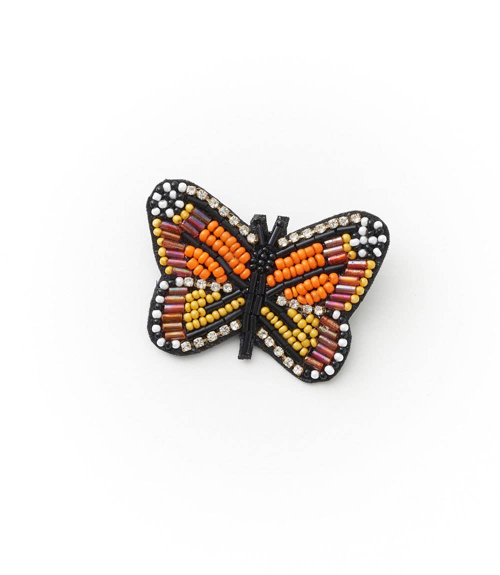 Bala Mani Beaded Butterfly Brooch Pin
