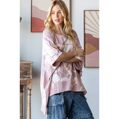 Big Dream Floral Bleached Oversized Top