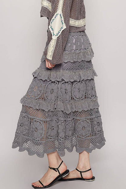 In Playa Lace Ruffle Croche Skirt