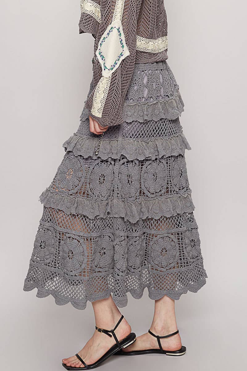 In Playa Lace Ruffle Croche Skirt