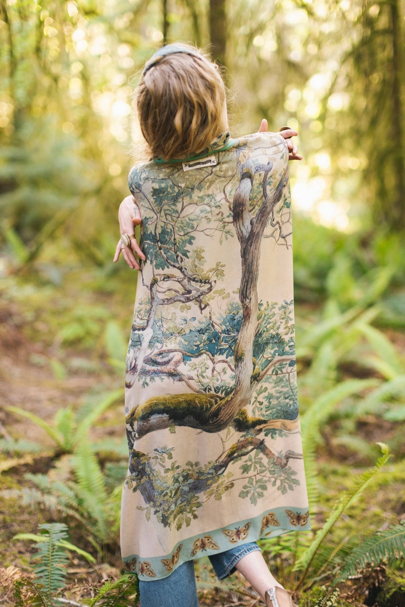 Earth and Sky Bohemian Goddess Starduster Kimono w/Trees - ivyandlavyboutique Market of Stars