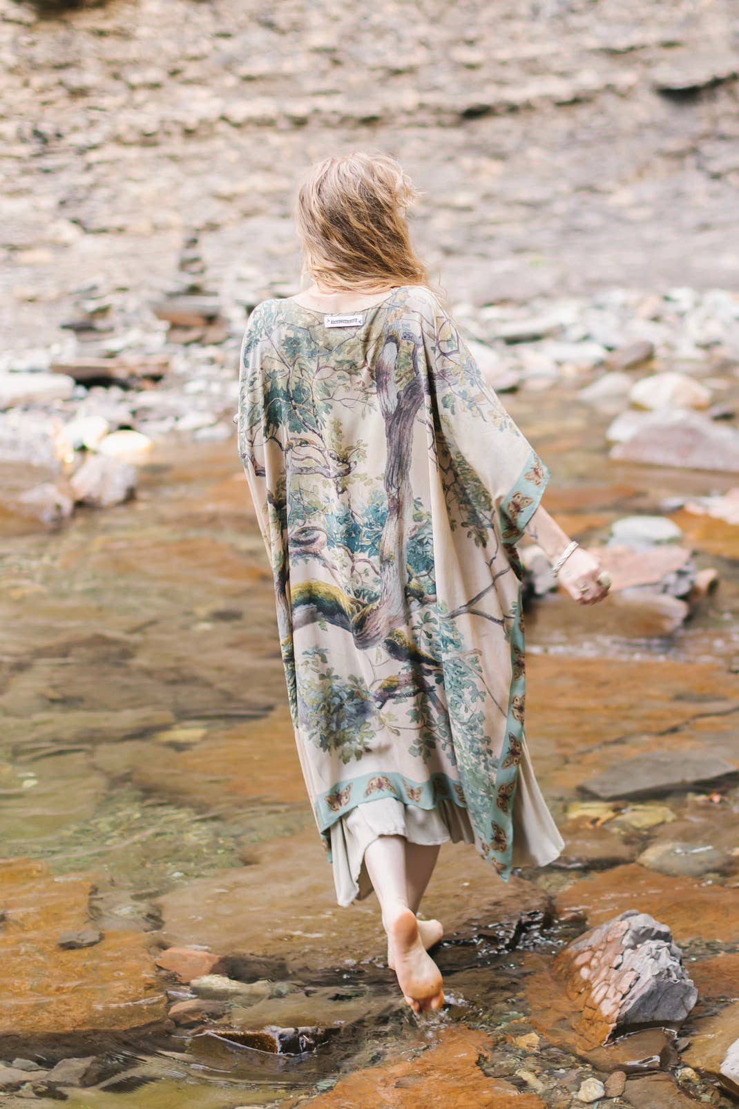 Earth and Sky Bohemian Goddess Starduster Kimono w/Trees - ivyandlavyboutique Market of Stars