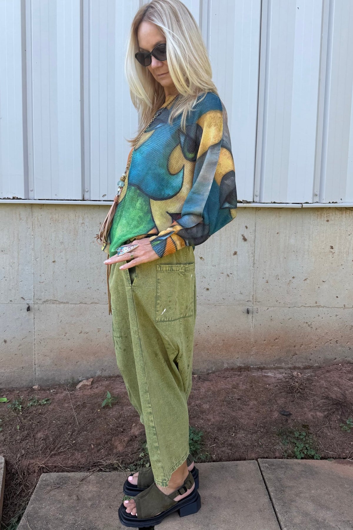 Earthsong Harem Pant In Olive - ivyandlavyboutique Jaded Gypsy