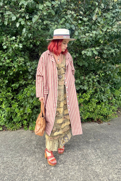 Easy Breezy Long Sleeve Crafted Long Striped Cotton Coat - ivyandlavyboutique Pol Clothing