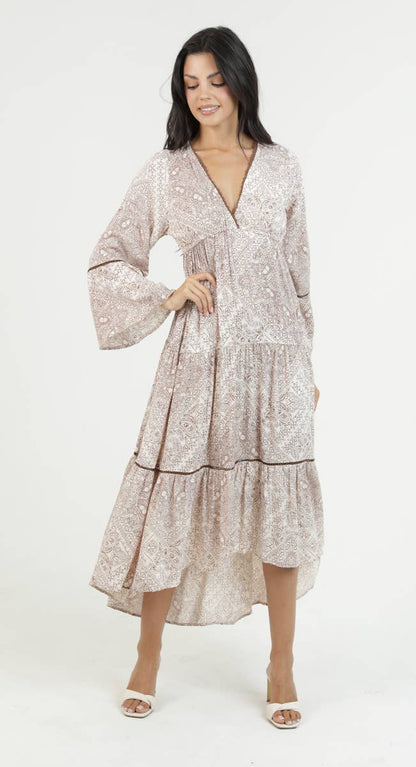 Easy Breezy V Neck Midi Dress - ivyandlavyboutique ANGIE
