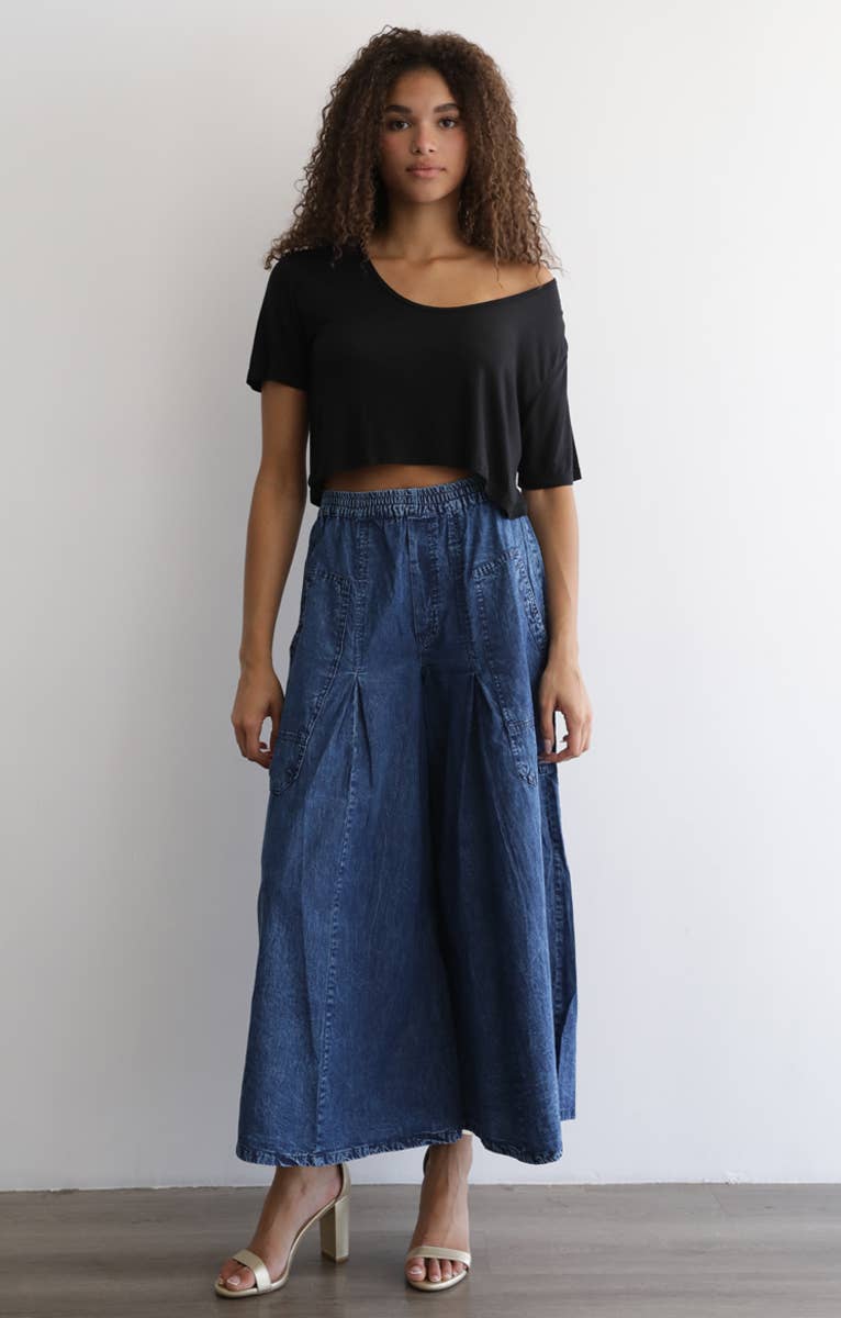 Easy Day Cropped Denim Pant - ivyandlavyboutique ANGIE