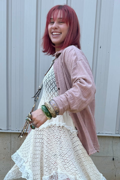 Easy Days Cotton Blend Botton Down - ivyandlavyboutique Karma Highway